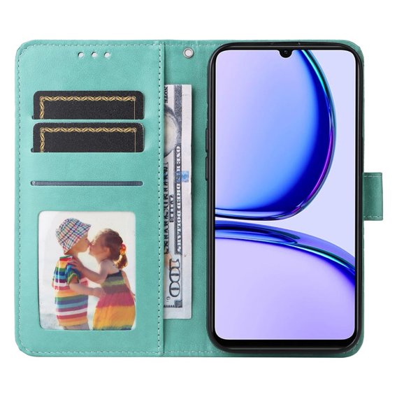 Чехол Wallet до Realme C53 4G, Flower, Green