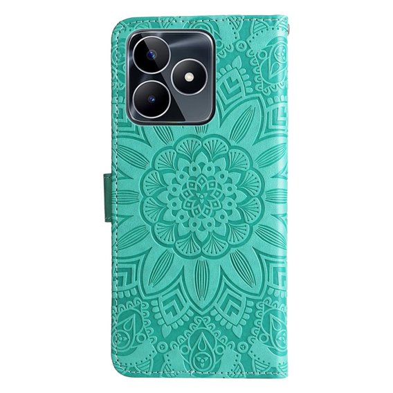 Чехол Wallet до Realme C53 4G, Flower, Green