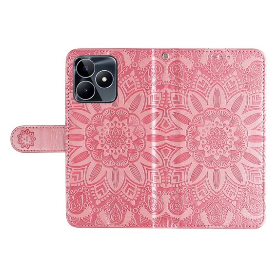 Чехол Wallet до Realme C53 4G, Flower, Pink