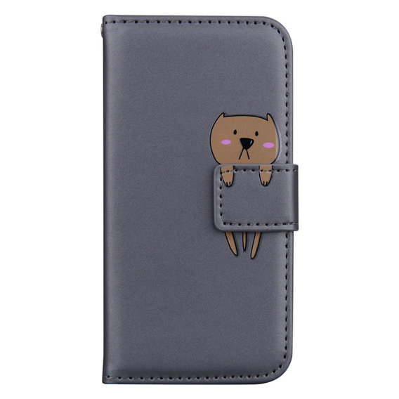 Чехол Wallet до Xiaomi Redmi 9A, Teddy, Grey