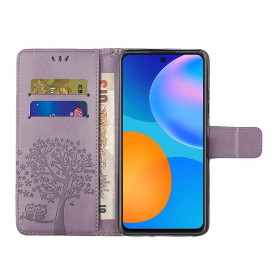 Чехол Wallet до Xiaomi Redmi Note 11/11S, Owl Tree, Purple