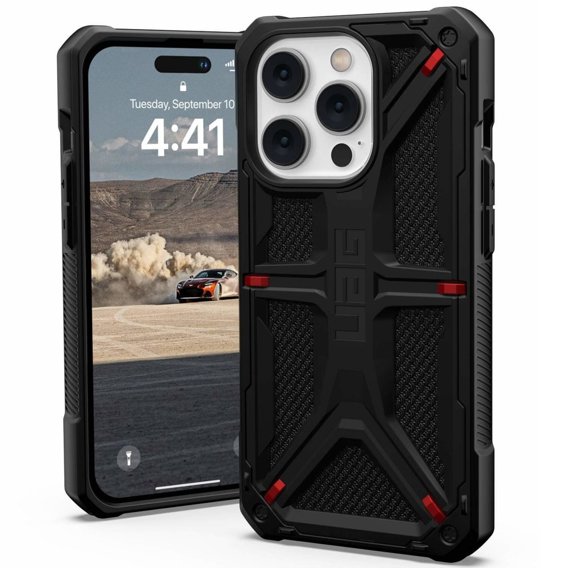 чехол Urban Armor Gear для iPhone 14 Pro, Monarch, Kevlar чёрный