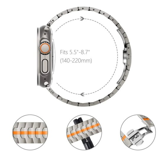   Браслет Stainless Segments до Apple Watch 7/6/5/4/SE/3/2/1 45/44/42mm, Silver