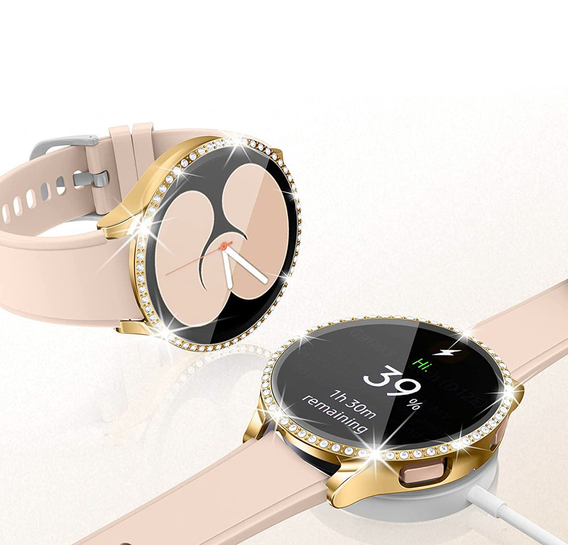 2в1 чехол и защитное стекло для часов Samsung Galaxy Watch 5 40mm, Gold
