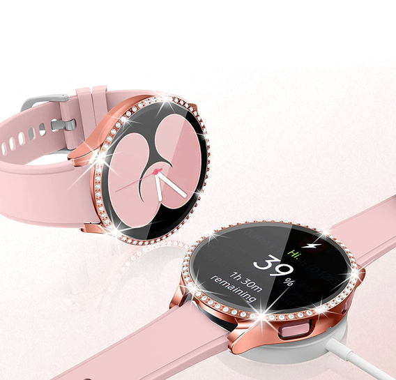 2в1 чехол и защитное стекло для часов Samsung Galaxy Watch 5 44mm, Pink