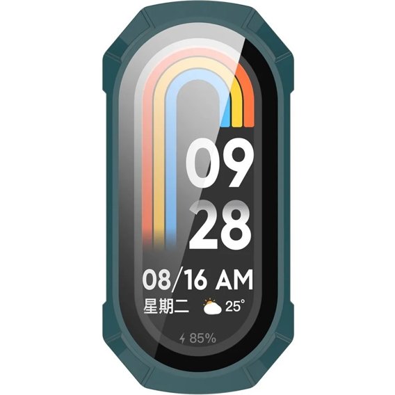 2в1 чехол и защитное стекло для часов Xiaomi Smart Band 8, Green