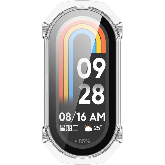 2в1 чехол и защитное стекло для часов Xiaomi Smart Band 8, Transparent