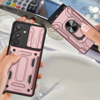 Бронированный чехол для Samsung Galaxy A54 5G, Camera Slide Card Slot, розовый rose gold
