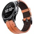 Кожаный ремешок Quickfit для часов Garmin Fenix 5X/6X/6X PRO/7X, коричневый