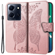Откидной чехол для Infinix Note 30 5G, Butterfly, розовый rose gold