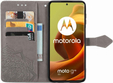 Откидной чехол для Motorola Moto G85, Mandala, серый