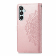 Откидной чехол для Samsung Galaxy M35, Mandala, розовый rose gold