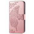 Откидной чехол для Xiaomi 14T Pro, Butterfly, розовый rose gold