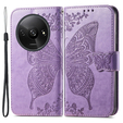 Откидной чехол для Xiaomi Redmi A3, Butterfly, фиолетовый