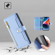 Откидной чехол для Xiaomi Redmi Note 13 Pro+, Wallet Zipper Pocket, синий