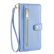 Откидной чехол для iPhone 14 Pro, Wallet Zipper Pocket, синий