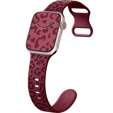 Силиконовый ремешок Apple Watch 1/2/3/4/5/6/7/8/SE 38/40/41/mm, Leopard, бордовый