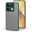 Силиконовый чехол для Xiaomi Redmi Note 13 5G, с защитой камеры, прозрачный / зеленый + закаленное стекло 9H