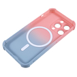 Силиконовый чехол для iPhone 13 Pro Max, градиентный магнитный, для MagSafe, розовый / синий