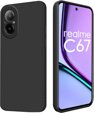 Тонкий корпус для Realme C67 4G, Slim Matt, чёрный + стекло 9H