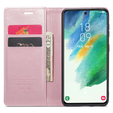 Флип-кейс CASEME для Samsung Galaxy S21 FE, Waxy Textured, розовый
