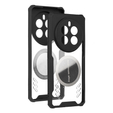 Чехол для Realme 12 Pro 5G / 12 Pro+ 5G, с магнитной пластиной, прозрачный / черный