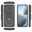 Чехол для Xiaomi Poco F6 Pro, KickStand Camera Lens, чёрный