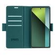 Чехол для Xiaomi Redmi Note 13 Pro 5G, ERBORD Glossy Litchi, кошелек с клапаном, зелёный