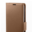 Чехол для Xiaomi Redmi Note 13 Pro+, ERBORD Glossy Litchi, кошелек с клапаном, коричневый