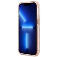 Чехол GUESS до iPhone 13 Pro, Gold Outline Translucent MagSafe, розовый