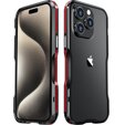 Чехол LUPHIE для iPhone 15 Pro Max, Armor Bumper, чёрный / красный