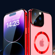 Чехол Magnetic Dual Glass MagSafe для iPhone 15 Pro Max, красный