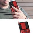 Чехол NOX Camera Slide Samsung Galaxy S21 FE, CamShield Slide, красный