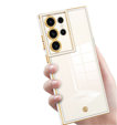 Чехол TPU Frame для Samsung Galaxy S23 Ultra, white / gold 