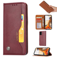  Чехол Wallet до Xiaomi 11T / 11T Pro, Outer Card Slot, Wine Red