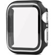 2в1 чехол и защитное стекло для часов Apple Watch 4/5/6/SE 40mm, Black / Silver