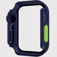 2в1 чехол и защитное стекло для часов Apple Watch 6/5/4/SE 44MM, Dark Blue/Green