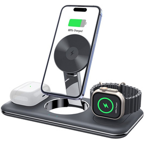 Індуктивний зарядний пристрій Magsafe для iPhone Apple Watch AirPods, чорний