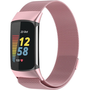 Браслет  MilaneseBand для Fitbit Charge 5 - Pink