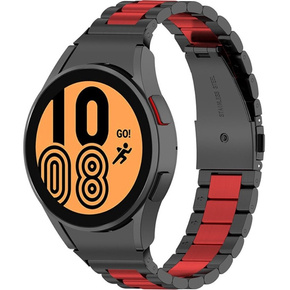 Браслет Stainless для  Samsung Galaxy Watch 4 / 4 Classic - Black/Red