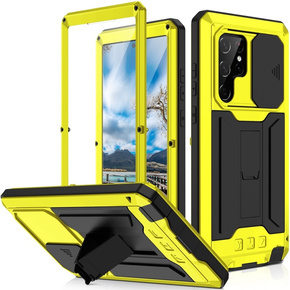 Броньований чохол для Samsung Galaxy S22 Ultra, R-JUST CamShield Slide, жовтий