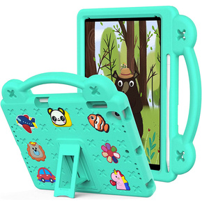 Дитячий чохол для планшета Lenovo Tab M10 X505F X605F / Tab P10-X705F/L / Huawei T5 10.1, Cute Patterns, з підставкою, зелений