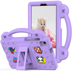 Дитячий чохол для планшета Samsung Galaxy Tab A7 Lite 8.7 T220/T225, Cute Patterns, з підставкою, фіолетовий