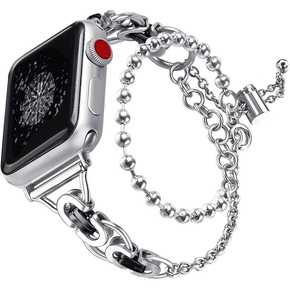 Жіночий браслет для Apple Watch 1/2/3/4/5/6/7/8/9/SE 38/40/41мм, срібло / чорний