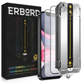 Загартоване скло для iPhone 11 / XR, захисне скло ERBORD Easy App на весь екран