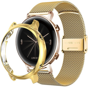 Металический браслет с чехлом для часов Huawei Watch GT 2 42mm, Gold