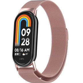 Міланський ремінець-браслет з чохлом для Xiaomi Smart Band 8, рожевий