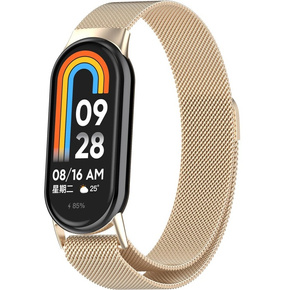 Міланський ремінець-браслет з чохлом для Xiaomi Smart Band 8, шампанське