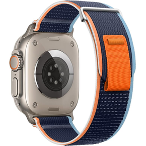 Нейлоновий ремінець до Apple Watch 1/2/3/4/5/6/7/8/SE/ULTRA 42/44/45/49mm, Grey / Black / Orange