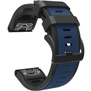 Силіконовий ремінець для Garmin Fenix 5X/6X/7X, Dark Blue / Black